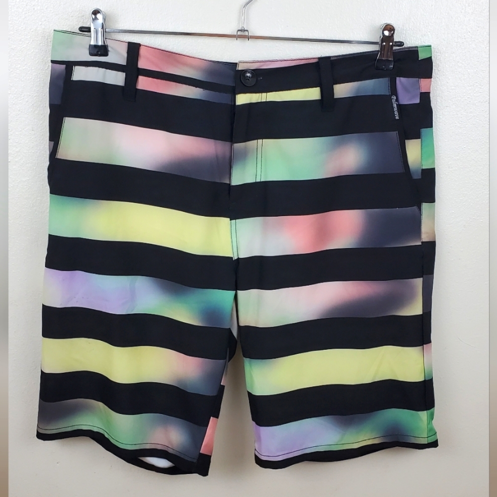 Palmwave Multicolor Striped Board Shorts Men's 36 – Quick Dry Swim Trunks